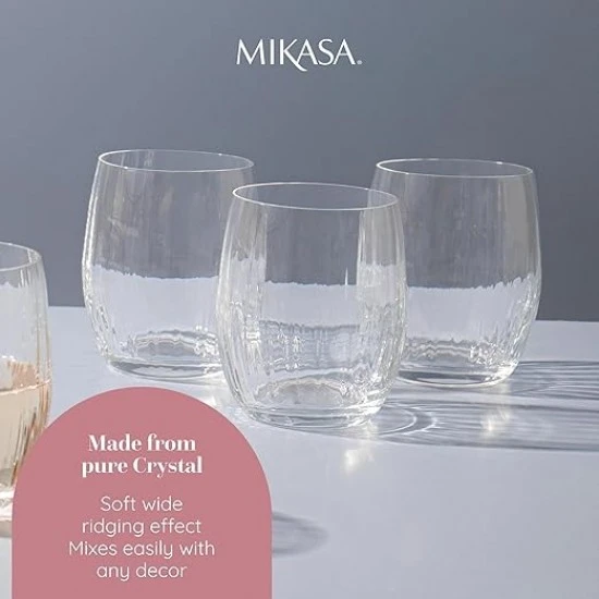 Shop quality Mikasa Treviso 4-Piece  Rippled Crystal Stemless Wine Glass Set, 350ml in Kenya from vituzote.com Shop in-store or online and get countrywide delivery!