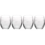 Mikasa Treviso 4-Piece  Rippled Crystal Stemless Wine Glass Set, 350ml