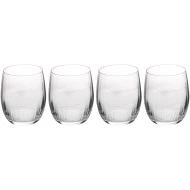 Mikasa Treviso 4-Piece  Rippled Crystal Stemless Wine Glass Set, 350ml