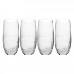 Mikasa Treviso 4-Piece Crystal  Rippled Highball Glass Set, 400ml