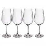 Mikasa Treviso 4-Piece Crystal  Rippled Red Wine Glass Set, 600ml