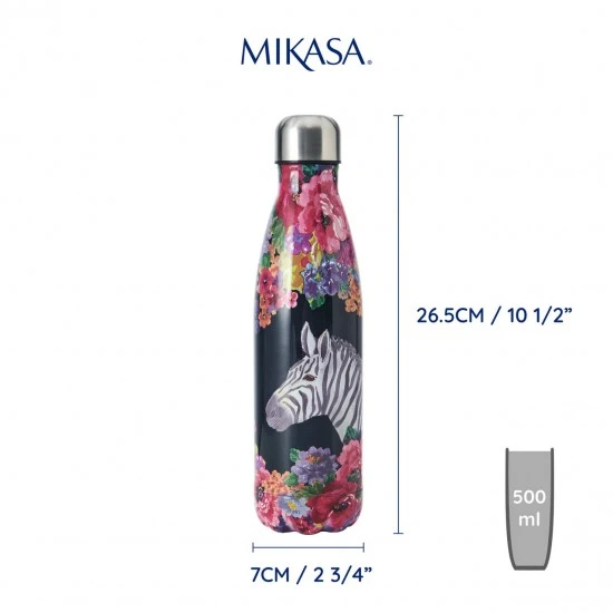 Mikasa Wild at Heart Zebra Insulated Water Bottle, 500ml, MKWILDWBZEB Shop quality Mikasa Wild at Heart Zebra Insulated Water Bottle, 500ml in Kenya from vituzote.com Shop in-store or online and get countrywide delivery!