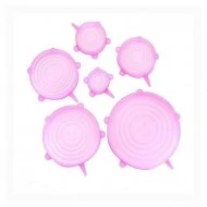 Eazy Stretch Silicone Lid Covers, Pink - Set Of 6 Eazy Stretch Silicone Lid Covers, Pink - Set Of 6