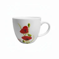 Dunelm Poppy  Tea/Coffee cup, Red and White