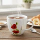 Dunelm Poppy  Tea/Coffee cup, Red and White