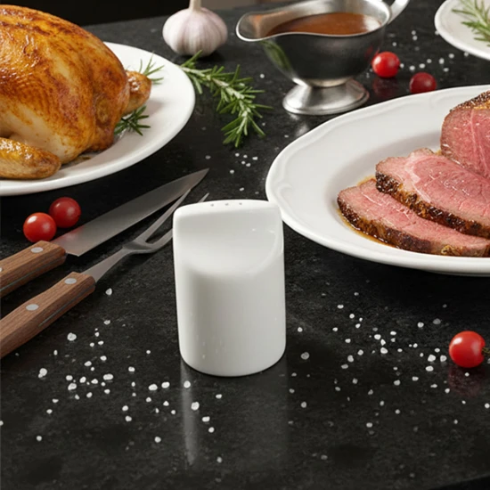 Dunelm Pausa Ceramic Fine China Salt Pot , White 