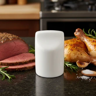 Dunelm Pausa Ceramic Fine China Pepper Pot, White