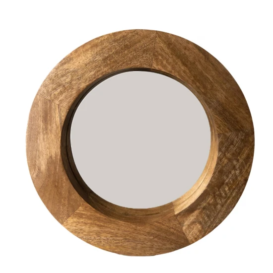 Candlelight 32cm Light Mango Wood Mirror