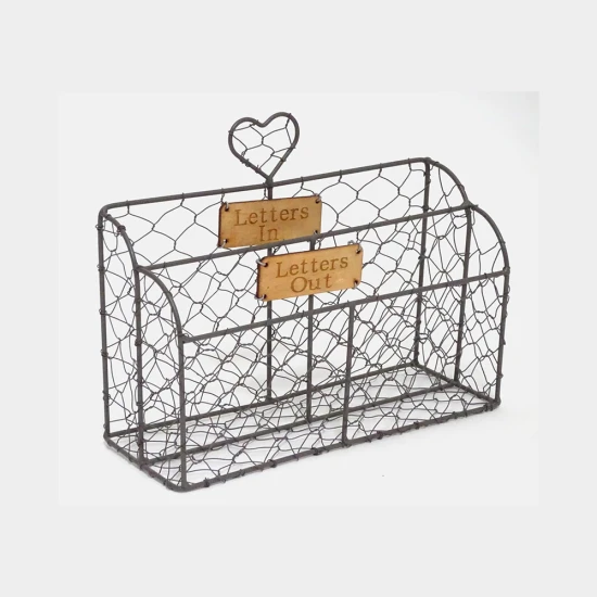 Candlelight Wire Letter Rack , Grey, 20.5 Cm