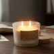 Candlelight 2 Wick Candle Frosted Glass Natural Taupe -5% Wild Fig Scent