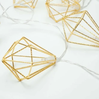 Candlelight 10 Diamond Shape Fairy Lights , Gold