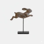 Candlelight Large Leaping Rabbit on Stand - Brown