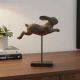 Candlelight Large Leaping Rabbit on Stand - Brown
