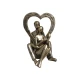 Candlelight Resin Couple Sat Down Holding Heart Ornament - Bronze