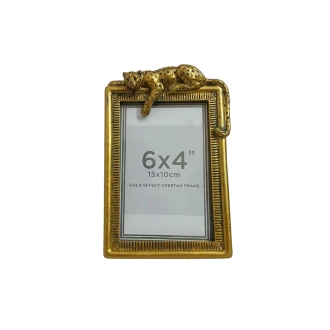 Candlelight Big Cat Photo Frame, Gold, 19.5cm