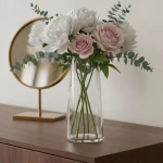 Candlelight 28Cm Large Heavy Glass Vase - Clear Finish