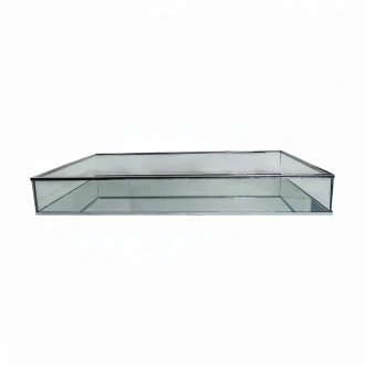 Dunelm Rectangular Mirror Tray - Silver