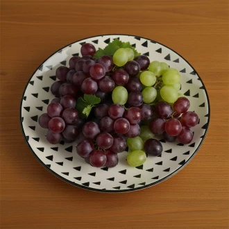 Dunelm Global Stoneware Side Plate - Stripes Embossed Outside , Pad Print inside