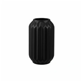 Dunelm 14CM Ceramic Satin Finish Fluted Black Vase