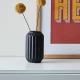 Dunelm 14CM Ceramic Satin Finish Fluted Black Vase