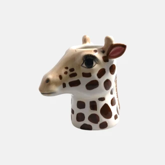 Candlelight 12Cm Ceramic Giraffe Head Planter , Brown