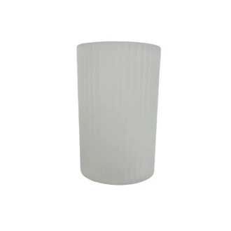 Dunelm 18CM Glass Ridged Vase With Frosted Colour