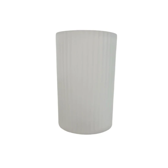 Dunelm 18CM Glass Ridged Vase With Frosted Colour