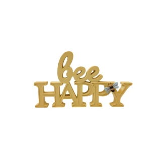 Candlelight 11.5 Cm Resin Bee Happy Word Block