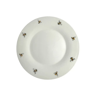 Dunelm 27cm Porcelain Dinner Plate - Bee - Yellow