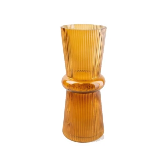 Dunelm Tall Glass Vase 24Cm Approx - Amber