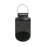 Candlelight Metal Cut Out Lantern With Handle , Black, 30cm