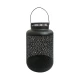 Candlelight Metal Cut Out Lantern With Handle , Black, 30cm