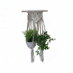Candlelight 45CM Double Macrame hanging Plant ,White