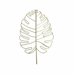 Candlelight Wire Leaf Wall Art ,Gold, 40x25CM 
