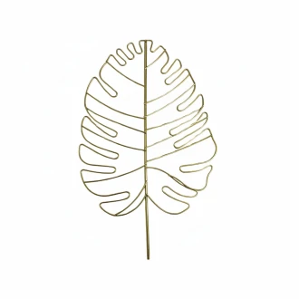 Candlelight Wire Leaf Wall Art ,Gold, 40x25CM 