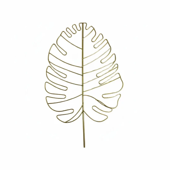 Candlelight Wire Leaf Wall Art ,Gold, 40x25CM 