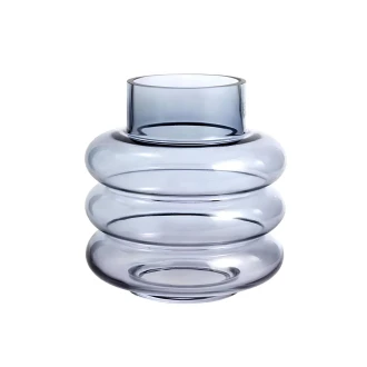 Dunelm 21 Cm approximately  Smokey Grey  Bubble Glass Vase