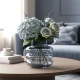 Dunelm 21 Cm approximately  Smokey Grey  Bubble Glass Vase