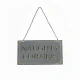 Dunelm Printed Hanging Mirror With Chain - "Naughty Corner", 23cmx15cm