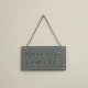 Dunelm Printed Hanging Mirror With Chain - "Naughty Corner", 23cmx15cm
