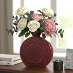 Candlelight 37 Cm Zen Vase Red Reactive - Red