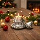 Candlelight Christmas Tree Shaped Glass Candle - Silver