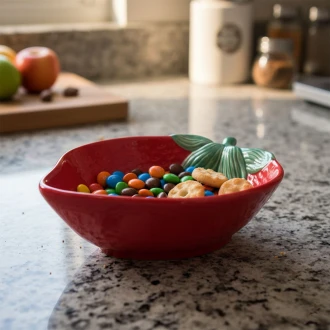 Candlelight Ceramic Strawberry Shaped Bowl