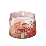 Candlelight Wax Filled Pot Autumn Glow Pearlised Finish and Decal Pink 