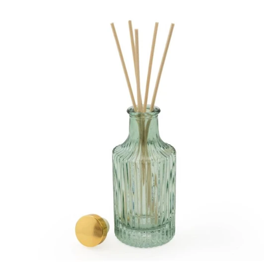 Candlelight Ridged Glass Reed Diffuser Ether- 10% Woods Age and Sea Salt Scent ,150ml