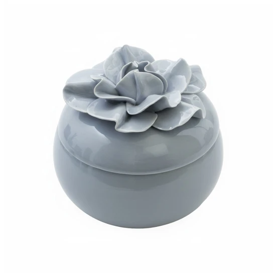 Candlelight 10.5 Cm Jeff Banks Ceramic Flower Candle Pot -Ether