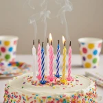 Candlelight 24 Party Candles With Holders, Multi Coloured