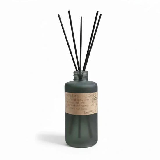 Candlelight Frosted Glass Diffuser With Cork Lid and Reed Pack 15%  - Christmass tree modern, 200Ml