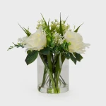 Candlelight Roses in Glass Vase, 26cm