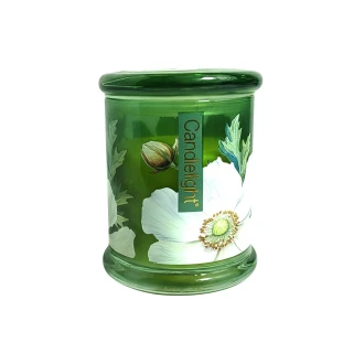 Candlelight Large Glass Lidded Jar White Poppy And Sage With 5% White Poppy and Sage Scent